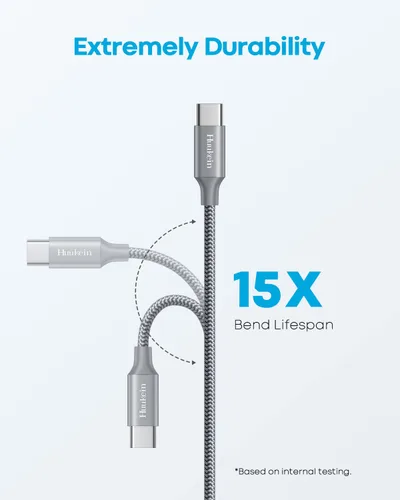 Vista 5 de Huukein - Cable USB A a USB C para Kindle Fire de 6.6 pies, paquete de 2 cables de carga rápida for Kindle 2022,Paperwhite11th 2021,New-Fire Max