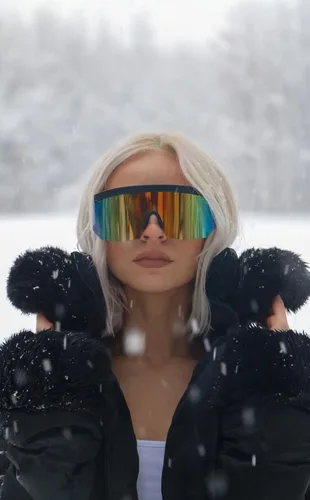 Vista 5 de ShadyVEU Lentes de sol retro de gran tamaño para deportes de invierno con marco delgado, XL