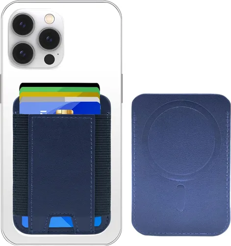 Vista 10 de Cartera magnética elástica para iPhone de cuero magnético con soporte ajustable [capacidad para 9 tarjetas] teléfono para Apple 12 13 14 15 negro 1