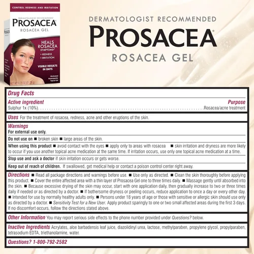 Vista 9 de Gel Prosacea para el tratamiento de la rosácea, tubo de 0.75 onzas, 08021, 1, 1