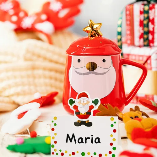 Vista 9 de Tarjetas de lugar de Navidad de Fancy Land para decoración de mesa navideña, 36 piezas de tarjetas de nombre de mesa