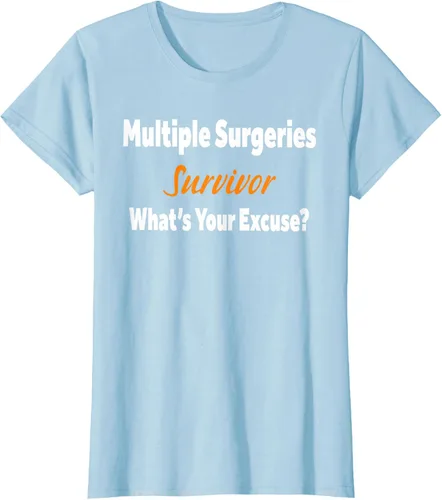 Vista 20 de Camiseta de regalo de cirugía múltiple para sobrevivientes de cirugía ¿Cuál es tu excusa?, Negro