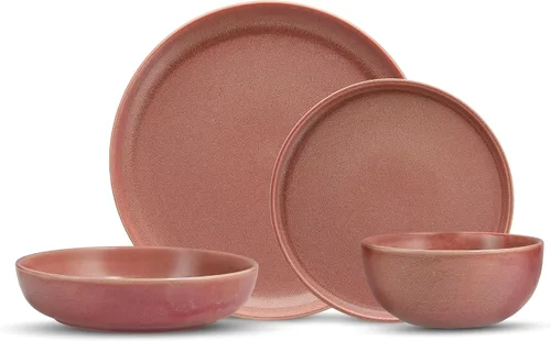 Vista 8 de Fortessa Sound Stoneware - Juego de vajilla de 16 piezas, servicio para 4, cemento