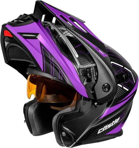 Vista 2 de Castle X CX950 V2 Fierce - Casco modular para nieve (negro mate/uva - XS)