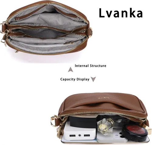 Vista 4 de Lvanka Bolsos cruzados para mujer cartera de mano, bolso de hombro con correa ajustable
