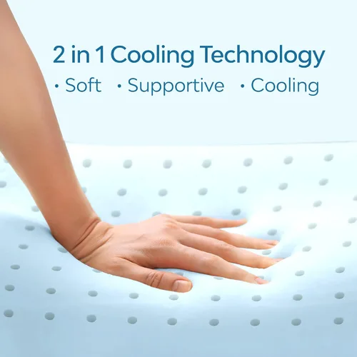 Vista 2 de Mediflow Almohada de agua de espuma viscoelástica de gel refrescante, almohada ajustable para aliviar el dolor de cuello, almohada para dormir