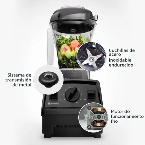 Vista 3 de Vitamix E310 Explorer Licuadora con recipiente de 48 onzas, cuchillas de acero inoxidable de grado aeronáutico, base de motor potente de grado Negro