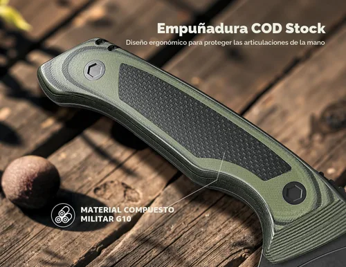 Vista 4 de Cuchillo de Utilidad de Cocina de 5.5 Pulgadas - Acero Alemán de Espiga Completa Resistente al Óxido, Mango G10 - Cuchillo de Chef Profesional