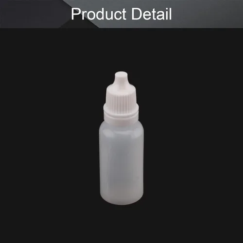Vista 3 de Othmro Botellas cuentagotas de plástico de ojo de laboratorio de polietileno de 0.5 onzas, 50 piezas, gotero líquido exprimible de 0.0 fl oz, boca