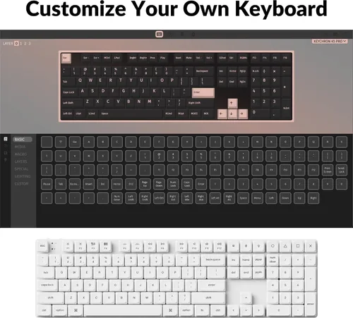 Vista 2 de Keychron K5 Pro Teclado mecánico ultradelgado QMKVIA personalizado, tamaño completo, 108 teclas programable RGB retroiluminado Bluetooth
