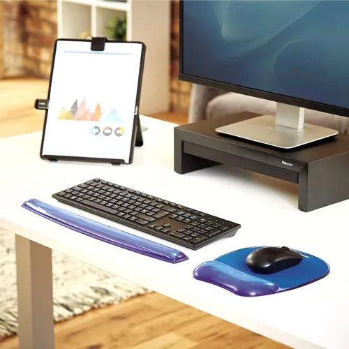 Vista 4 de Fellowes Alfombrilla de ratón de gel con reposamuñecas – Azul (91141)