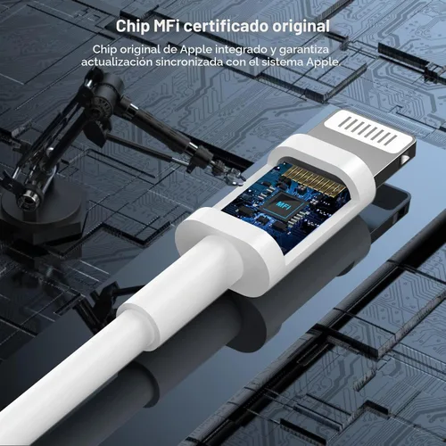 Vista 2 de Adaptador Lightning a 30 pines, certificado MFi de Apple, sin audio, macho de 8 pines a hembra de 30 pines, convertidor de conector con cable Blanco