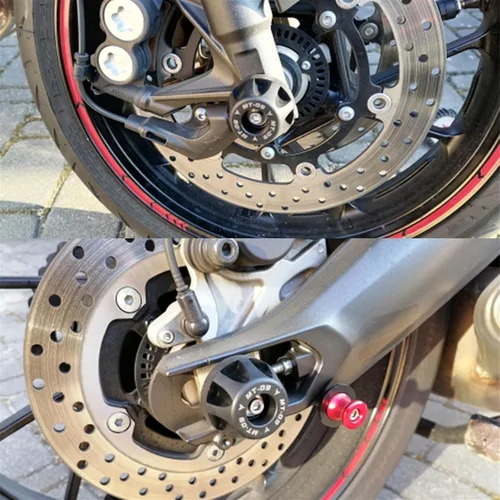 Vista 3 de Protector de rueda de motocicleta para Yamaha MT-07 MT07 FZ-07 MT-09 FZ-09 MT 07 09 2020 Eje delantero trasero Horquilla deslizante de choque