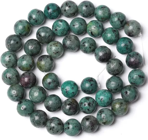 Vista 5 de 60 cuentas sueltas de piedra natural de turquesa africana de 0.236 pulgadas (6 mm) para hacer joyas, pulseras de bricolaje