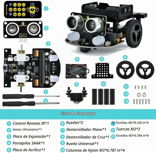 Vista 7 de KEYESTUDIO Microbit Robot - Kit de arranque de coche compatible con BBC