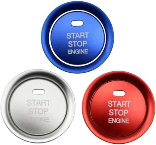 Vista 2 de Anillo de cubierta de botón de arranque de coche para Mazda 3 Axela M3 2014-2019 Botón de arranque de encendido Trim Ring Button Sticker