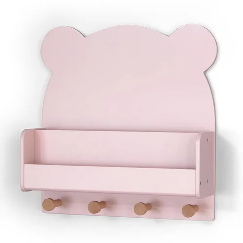 Vista 12 de babyGap by Delta Children Brannan Bear - Estante de pared con 4 ganchos, color rubor