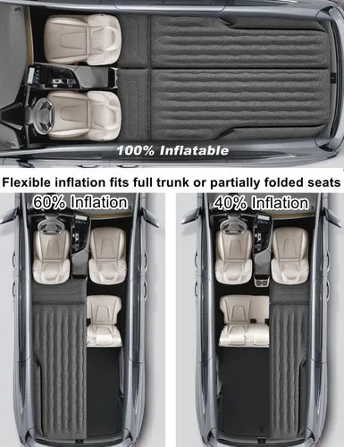 Vista 6 de Umbrauto colchón de aire para SUV para acampar en el coche, colchón de aire impermeable e inflable rápidamente con bomba eléctrica, se adapta a
