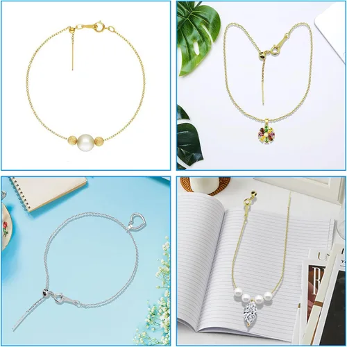 Vista 6 de 3 pulseras ajustables para hacer joyas, 3 colores, cadenas extensoras deslizantes de latón ajustable, pulsera ajustable para mujeres y niñas