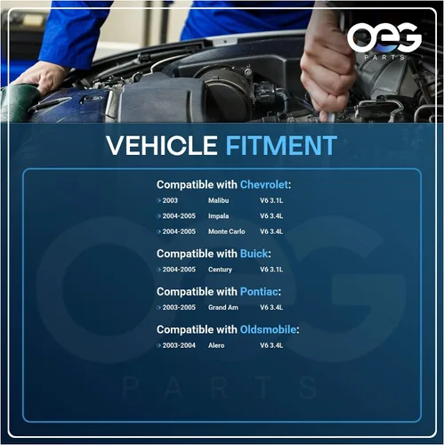Vista 4 de Piezas OEG Nuevo alternador compatible con Buick Century V6 3.1L 04-05, Chevy Impala Malibu Monte Carlo 3.1L 3.4L 03-05, Oldsmobile Alero 3.4L
