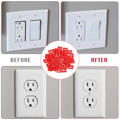 Vista 7 de 48 separadores de interruptor y receptáculo, interruptor de plástico y espaciadores receptivos para caja eléctrica con 30 tornillos inoxidables