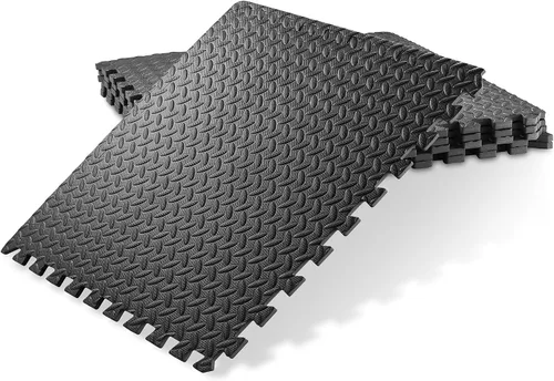 Vista 15 de Philosophy Gym Paquete de 12 alfombrillas de ejercicio – 12 x 12 pulgadas de goma de espuma entrelazada rompecabezas azulejos – negro