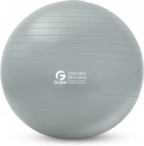 Vista 19 de Gruper Pelota de yoga y pilates, pelota de gimnasio de 4 tamaños para fitness, yoga, entrenamiento, embarazo y terapia física, bomba rápida