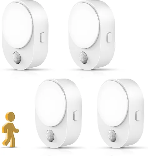 Vista 9 de L LOHAS LED Luz nocturna con sensor de movimiento, paquete de 2 luces nocturnas enchufables a la pared, sensor de movimiento y sensor de atardecer a