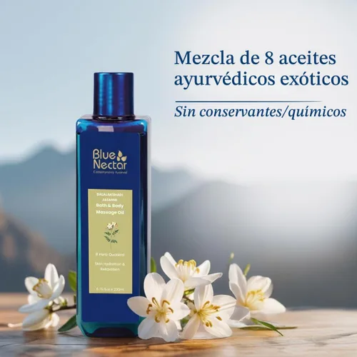 Vista 3 de Blue Nectar Aceite de masaje corporal de jazmín Aceite de masaje sensual