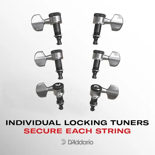 Vista 6 de D'Addario - Afinadores de ajuste automático - Afinadores de bloqueo para guitarras - Configuración 3+3, cromo