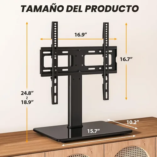 Vista 6 de Base universal para TV de mesa con soporte giratorio para pantallas planas de plasma LED LCD de plasma de 27, 32, 37, 40, 43, 46, 50, 55, 60