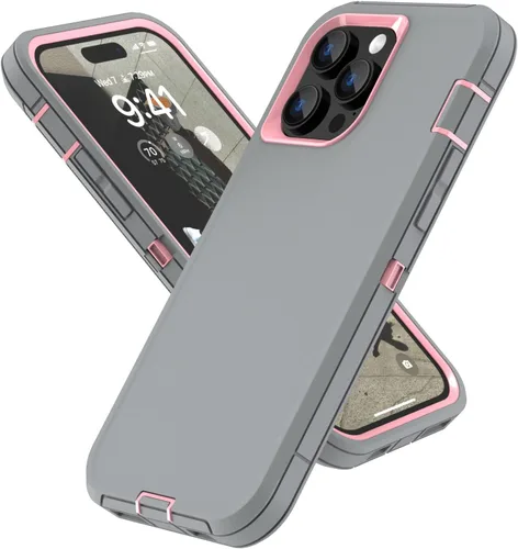 Vista 13 de Funda compatible con iPhone 14 Pro Max, funda protectora de alta resistencia, cuerpo completo, goma de silicona duradera a prueba de golpes