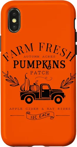 Vista 5 de Funda de otoño vintage para iPhone 14 Pro Farm Fresh Pumpkin