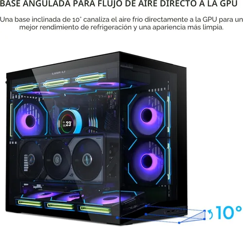 Vista 5 de LIAN LI O11D MINI V2 Carcasa de Computadora Compacta ATX Mid-Tower de Flujo de Aire Vista Panorámica Flujo de Aire Completamente Ventilado