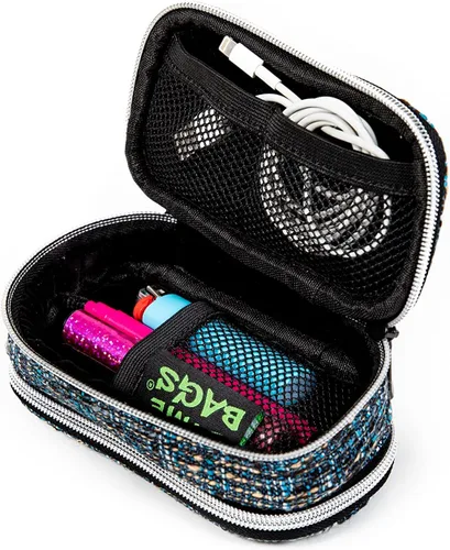 Vista 40 de DIME BAGS Bolsa de viaje acolchada para cápsulas con clip para llavero, acolchado interior para protección de vidrio y equipo, múltiples