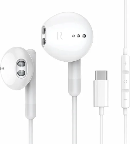 Vista 9 de Auriculares USB C para iPhone 17 16 15 Pro Max Plus iPad Pro USB C Auriculares con micrófono Control de volumen USBC auriculares con cable USB tipo