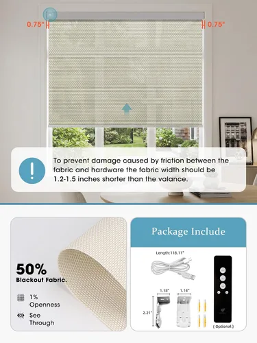 Vista 7 de SmartWings Persianas Enrollables Inteligentes Motorizadas con Filtro de Luz, Persianas Eléctricas con Control Remoto para Ventanas Compatibles