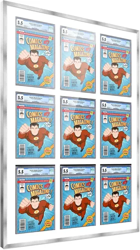 Vista 111 de Poster Palooza Marco de cómics con paspartú para 1 cómic de grado CGC, CBCS o PGX, marco de cómic de bronce para cómic de 8.125 x 13 pulgadas