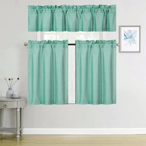 Vista 22 de Versátil juego de 3 piezas con bolsillo para barra, panel de ventana pequeña, con forro de espuma, cortina opaca (K3) (negro)