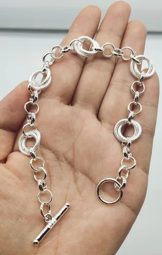 Vista 5 de Audofihy Pulseras con dijes para mujer, pulseras de plata de ley para mujer