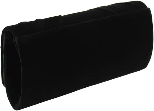 Vista 5 de Elegante bolso de noche de embrague de terciopelo con lazo de diamantes de imitación Negro