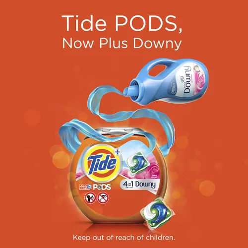 Vista 7 de Tide PODS con detergente líquido Downy, April Fresh, 12