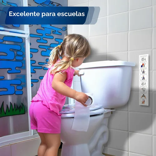 Vista 5 de Programa visual de entrenamiento para el uso del inodoro – Plástico duradero de primera calidad – Enseña a los niños a usar el inodoro – Aula