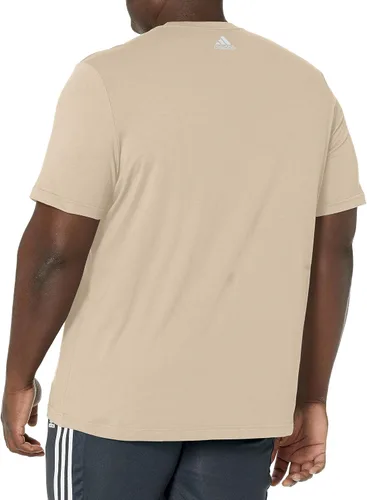 Vista 2 de adidas Camiseta básica con logotipo bordado lineal para hombre