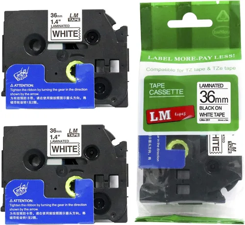 Vista 32 de 2/Pack LMe561 Premium 1.5" Black Print on Blue Label Tape, Compatible with Brother TZe-561 P-Touch Tape 36mm Laminated Replacement Label Tape.