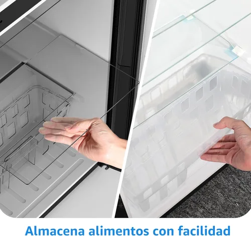 Vista 6 de Mini refrigerador de 4.5 pies cúbicos con congelador, refrigerador compacto de 2 puertas, refrigerador pequeño con termostato ajustable de energía