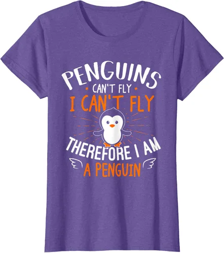 Vista 29 de Penguins Can't Fly Shirt - Camiseta de regalo para amantes de los pingüinos, Azul Azul Marino