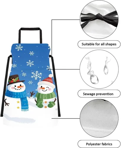 Vista 96 de Dreaweet Delantal de cocina unisex con cuello ajustable de Navidad