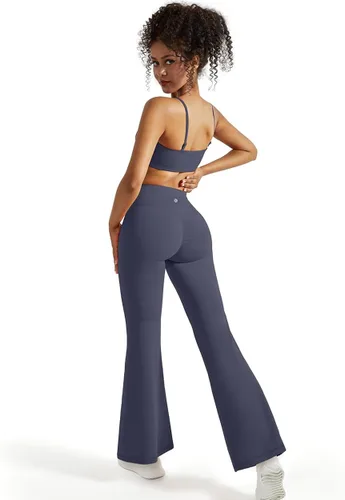 Vista 6 de SUUKSESS Leggings acampanados para mujer, pantalones de yoga de cintura alta con corte de bota y levantamiento de glúteos