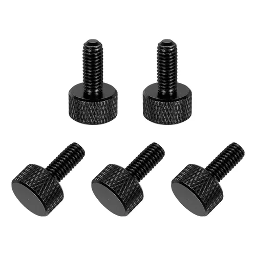 Vista 19 de MECCANIXITY 5 piezas M6x14mm Tornillos de pulgar estriado de cabeza plana, pernos de rosca completa de aleación de aluminio sólido para carcasas